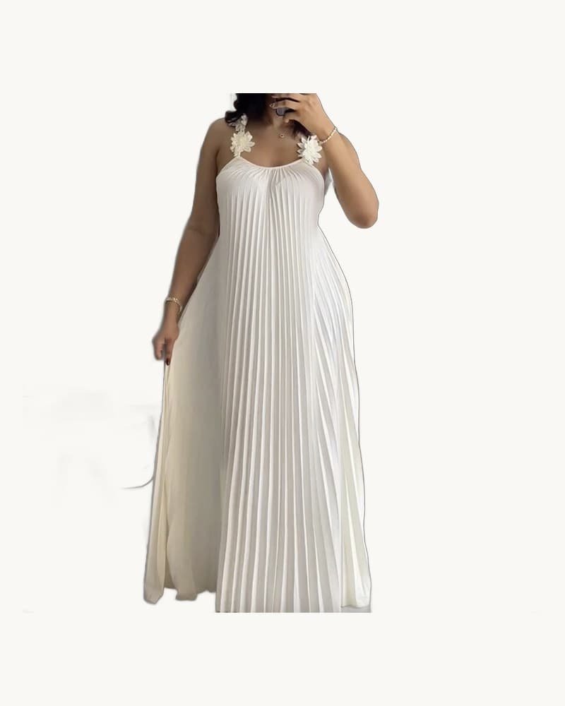 Vacation Suspender Pleated Dress 1