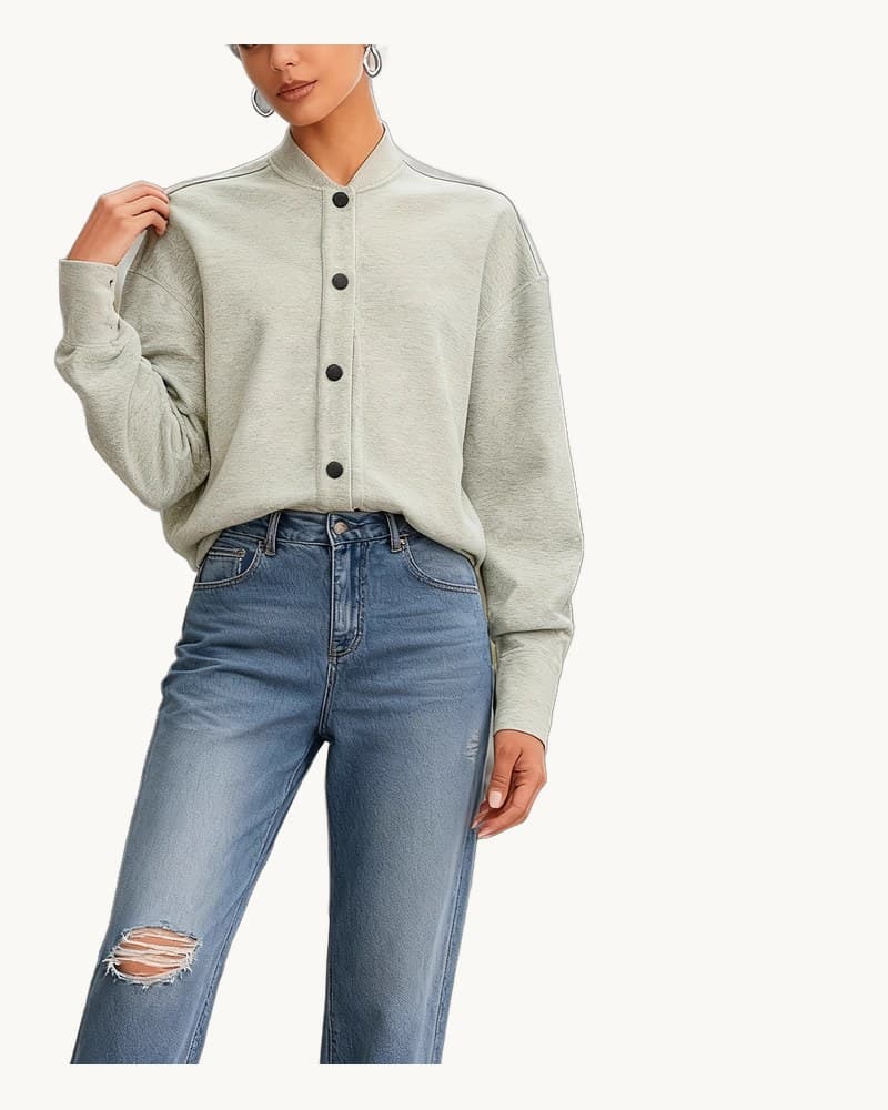 Single Breasted Baseball Collar Jacket 1