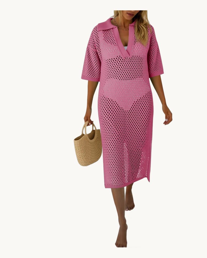 Fisoew Womens Crochet Swimsuit Coverup Summer Hollow Out 1