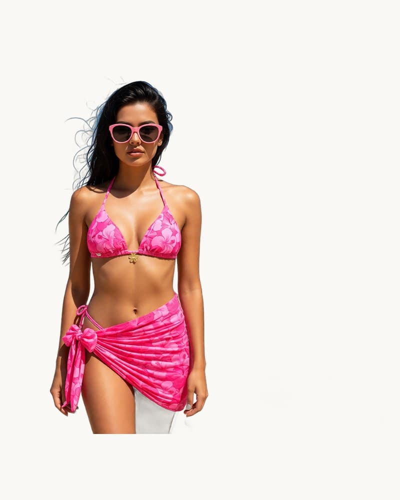 Instagram-style Sexy Lace-up Printed Bikini Swimsuit 1