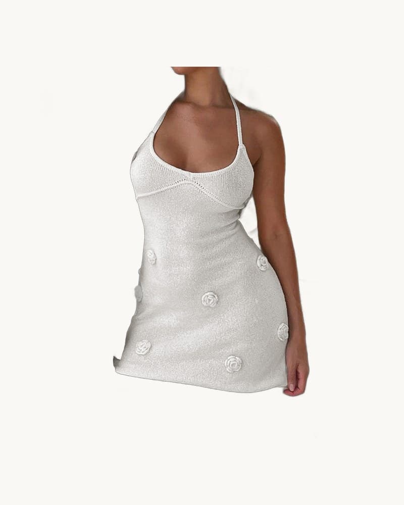 Backless Y2k Versatile Waist-cinching Floral Resort Dress 1