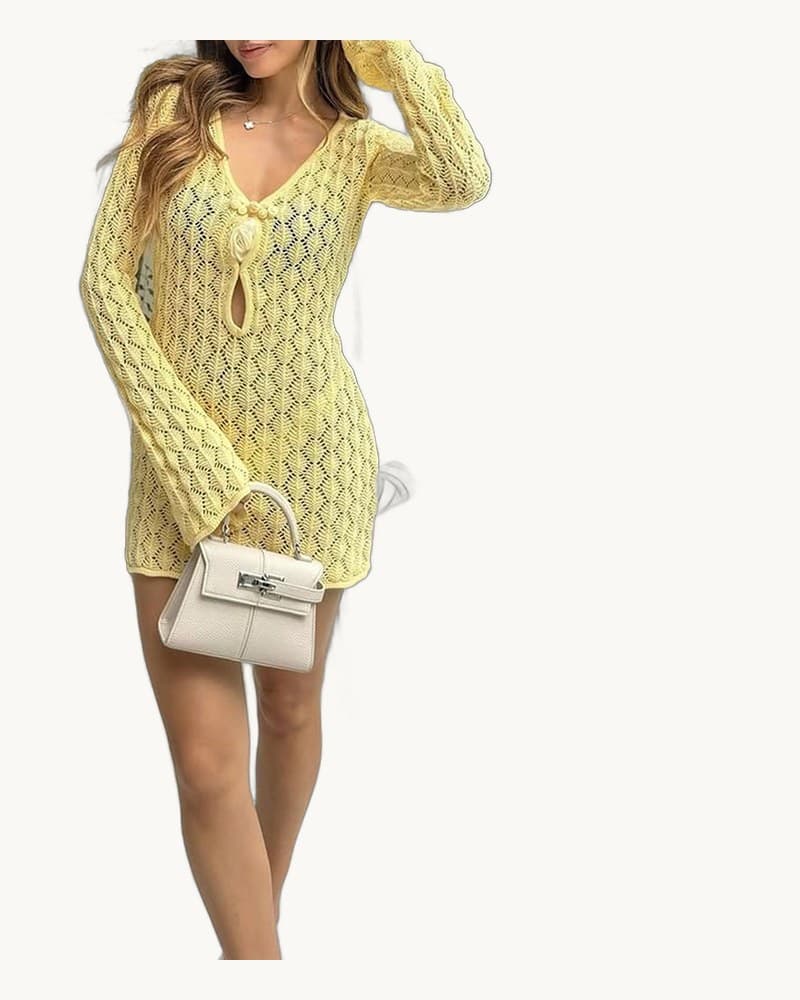 Euro-american Style Casual Resort-ready Y2k Knitted Sheath 1