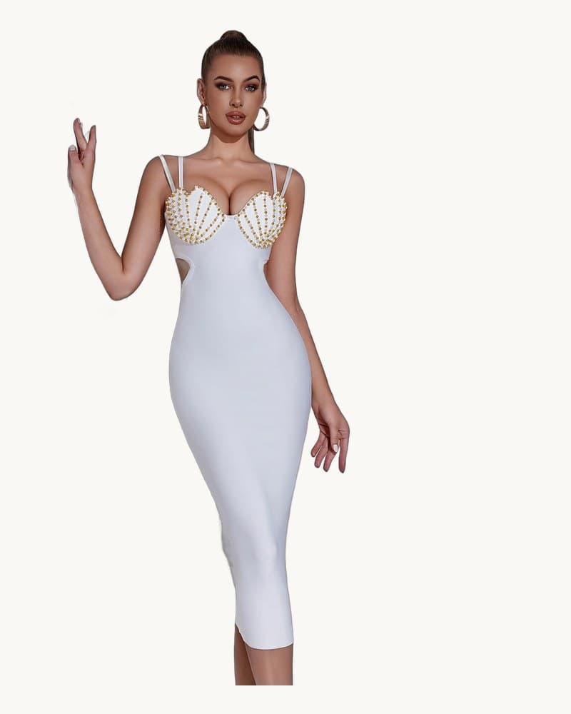 Sexy Bodycon Slip Dress Bandage Dress Beaded Heavy-duty 1