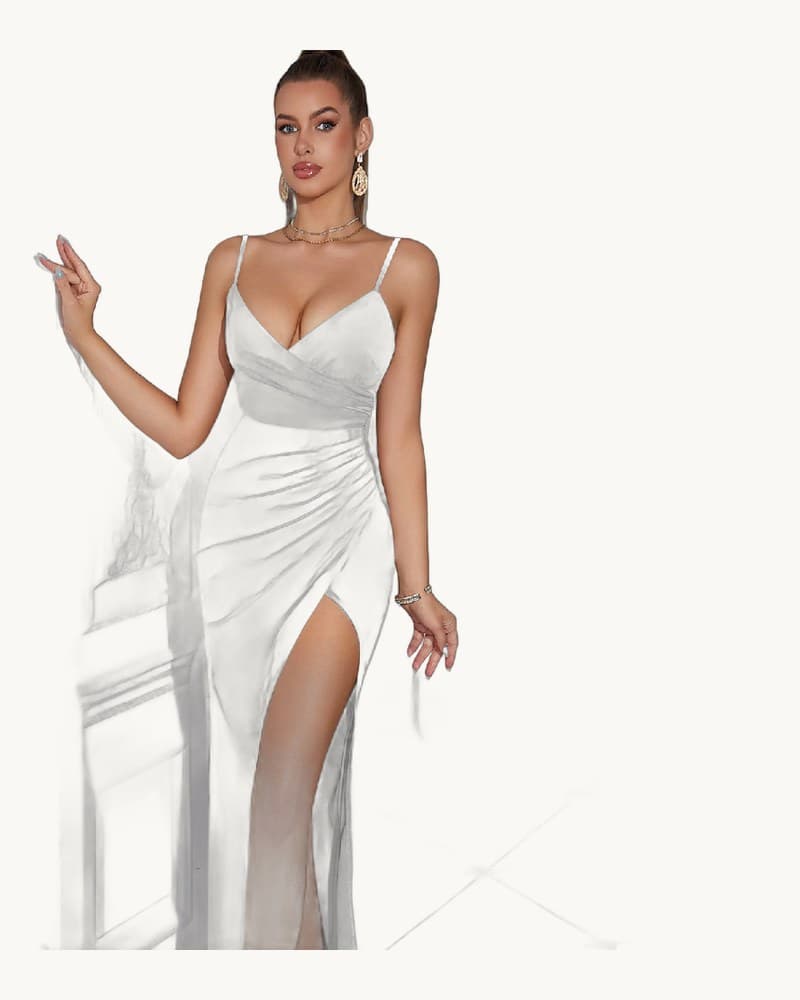 Sexy Slit Slip Dress Party Gown 1