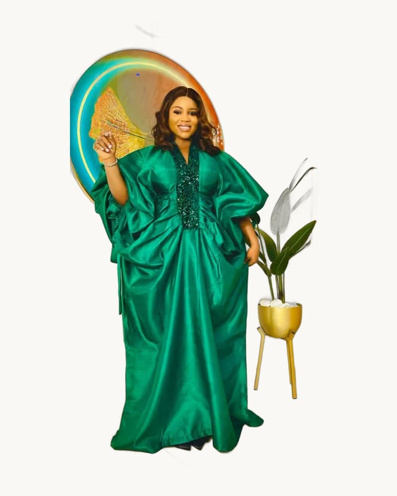 Patchwork Sequin Batwing Sleeve Dress 1