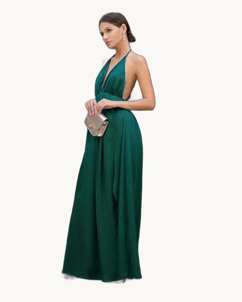 K Cross Back Summer Dresses Green Sleeveless Wrap Cami Dress 1