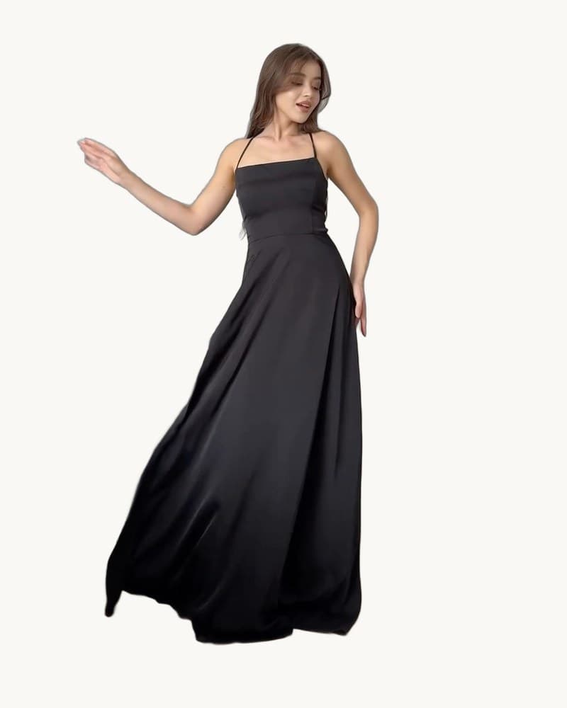 Backless Strappy Black Dress 1