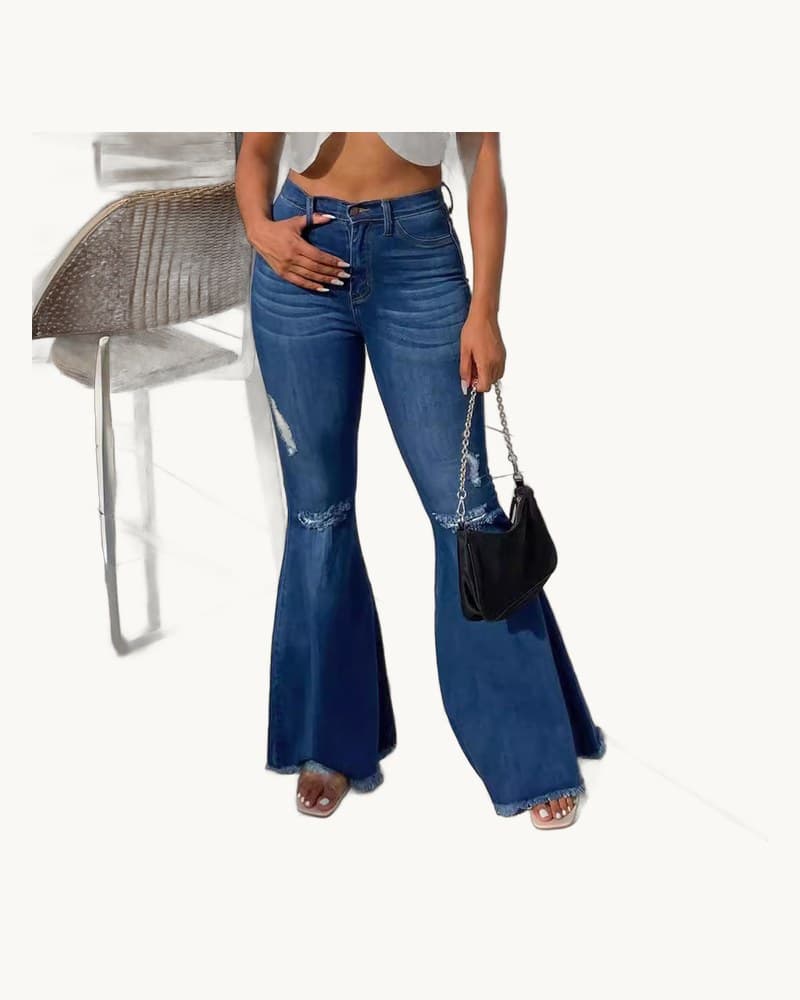 Autumn and Winter New Ladies Mid Waist Slim Jeans 1