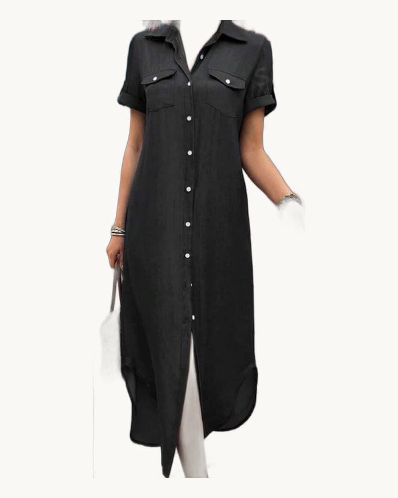 Summer Denim-look Longline Shirt Dress 1