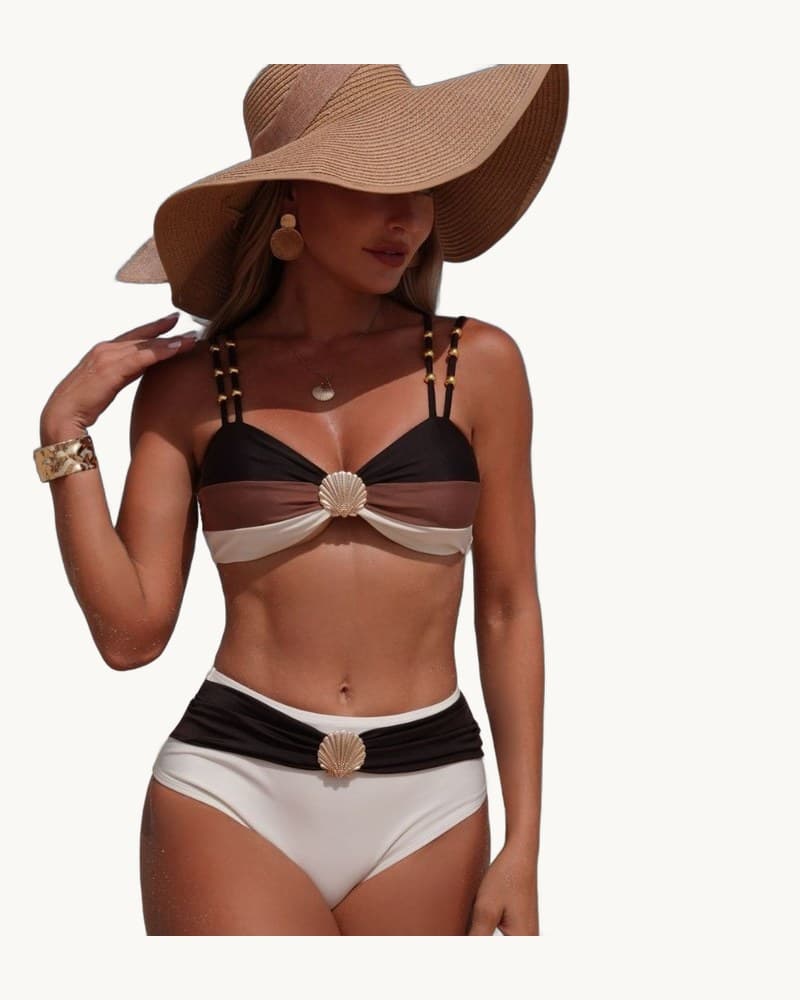 Sexy Scallop-print Two-piece Bikini Set 1