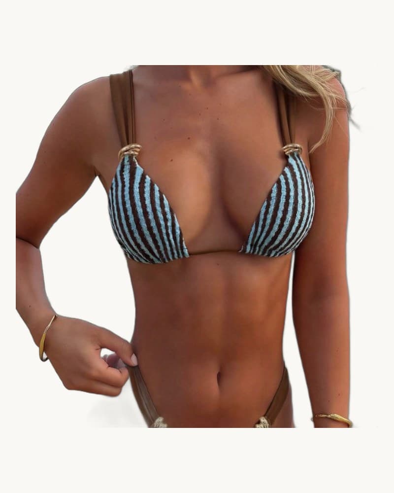 Sexy Striped Two-piece Bikini Set 1