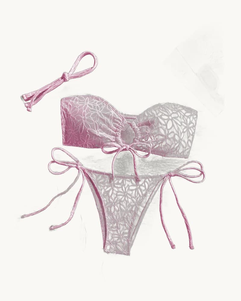 Bikini in with a Light Reflecting Towel Like Fabric Womens 1