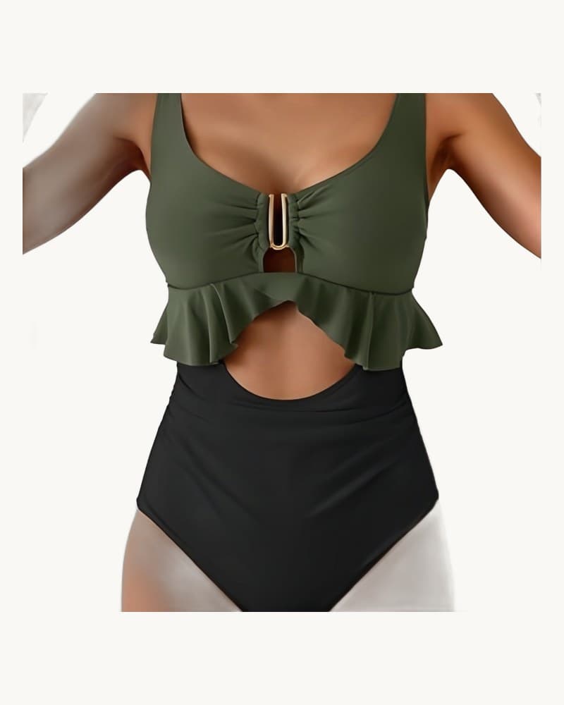 Two Piece Swimsuit Bikini High Waisted 1