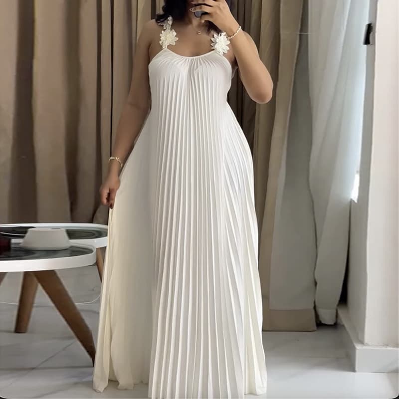 Vacation Suspender Pleated Dress 1