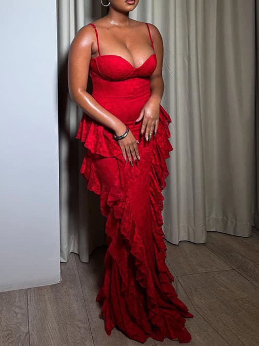 Strapless High-waisted Lace Bodycon Dress 1