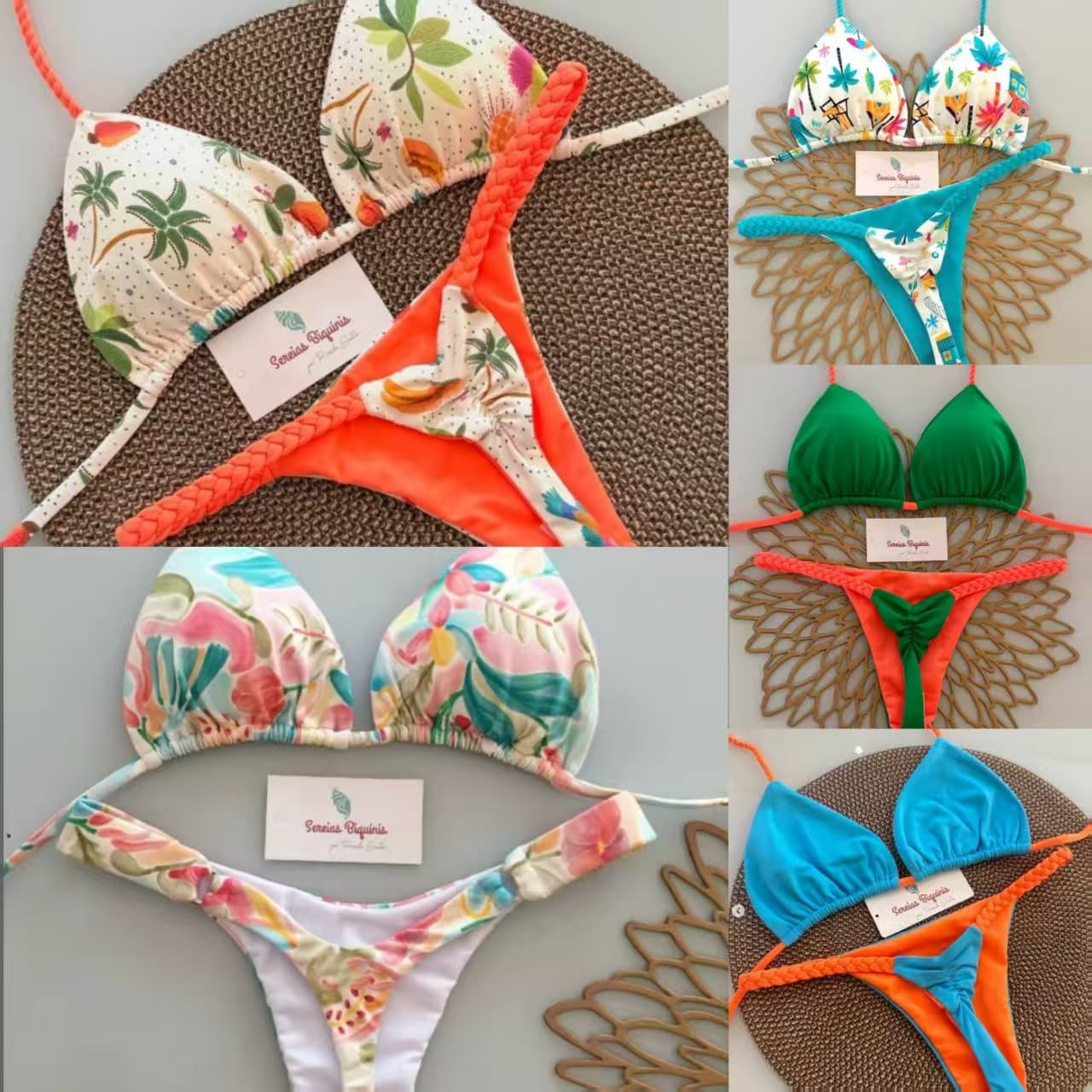 Fresh-style Printed Bikini Swimsuit 1