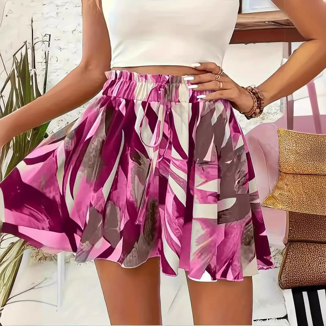 Print Elastic Summer Women's Shorts 1