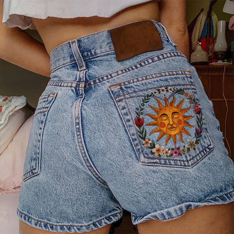 Leisure Commute Style Shorts Denim Women 1