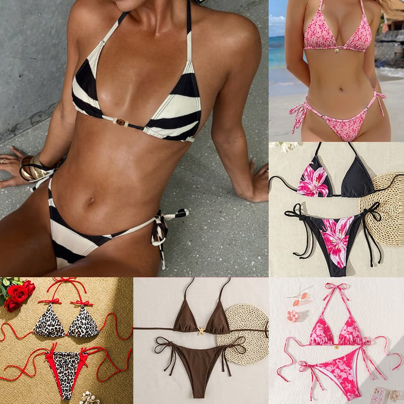 Lace-up Swimwear Deluxe Bikini Set 1