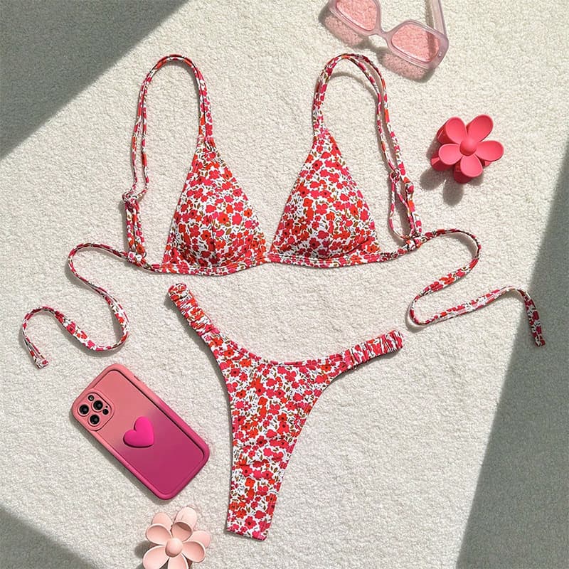 Beach Bikini European and American Style Lace-up Swimsuit 1