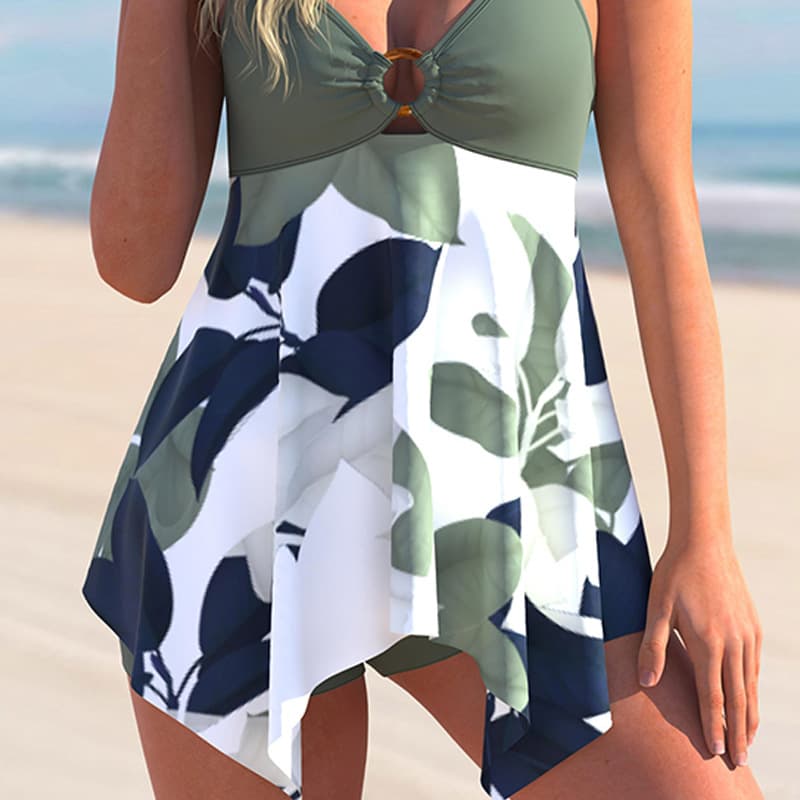Double-shoulder Strap Beauty Back Digital Printing Swimsuit 1