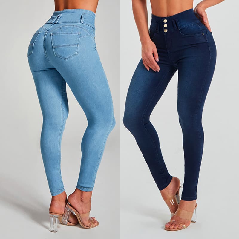 High Waist Jeans Women's Skinny Trousers Tight Stretch 1
