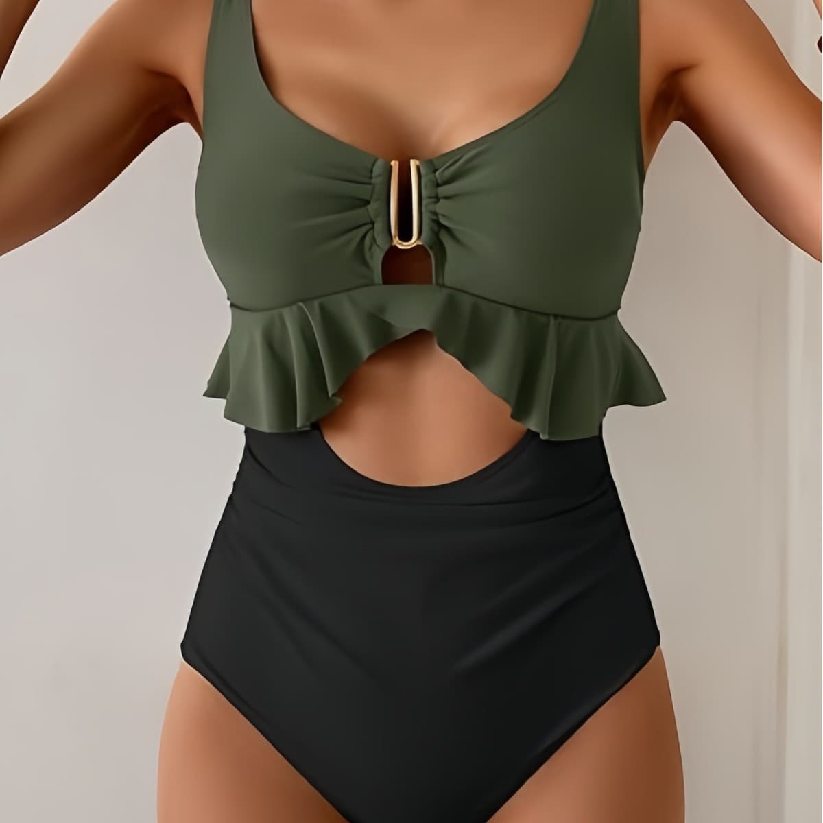 Two Piece Swimsuit Bikini High Waisted 1