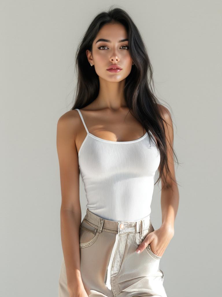 Washed Vintage Jeans on model